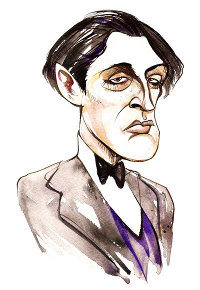 Alban Berg, compositore austriaco (1885-1935); caricatura da Neale Osborne